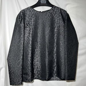 Italian Designer Giambattista Valli Black and grey leopard blouse